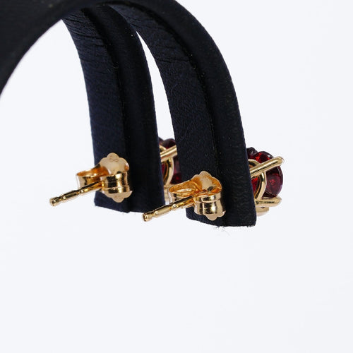 Boucles d'oreilles Boucles d'oreilles en or jaune 14 ct et grenats cœur 58 Facettes E0037