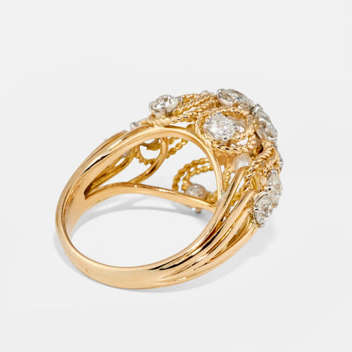 Bague 55 Boucheron - Bague cocktail en or jaune, platine et diamants 58 Facettes 255