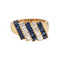 Bague Bague vintage diamants taille carrée et saphirs en or jaune 14 carats 58 Facettes G13902
