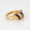 Bague Bague vintage diamants taille carrée et saphirs en or jaune 14 carats 58 Facettes G13902