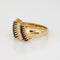 Bague Bague vintage diamants taille carrée et saphirs en or jaune 14 carats 58 Facettes G13902