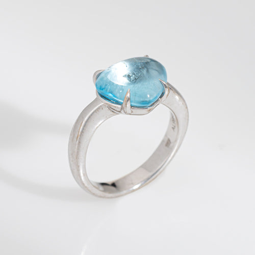 Bague 49 Bvlgari Mediterranean Eden - Bague en or blanc 18 ct avec topaze bleue 58 Facettes G13917