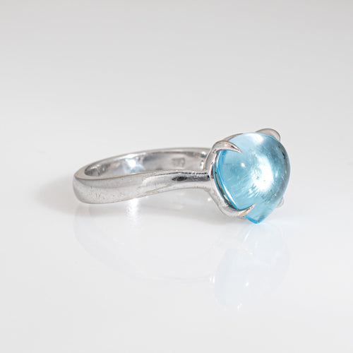 Bague 49 Bvlgari Mediterranean Eden - Bague en or blanc 18 ct avec topaze bleue 58 Facettes G13917