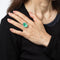 Bague 56 Bague cocktail vintage émeraude et diamants en or jaune 14 carats 58 Facettes G13927
