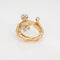 Bague 49 Bague branche vintage années 1960 en or jaune 14 carats et diamants 58 Facettes G13972