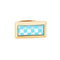 Bague 54 Bague cocktail damier turquoise et nacre en or jaune 18 carats 58 Facettes G13964