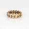 Bague 52 Bague maille gourmette cubaine vintage en or jaune 14 carats, 6 mm 58 Facettes G13970