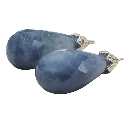Boucles d'oreilles en or blanc, saphirs et diamants 58 Facettes PE674