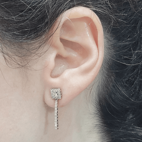 Boucles d'oreilles en or blanc, saphirs et diamants 58 Facettes PE674
