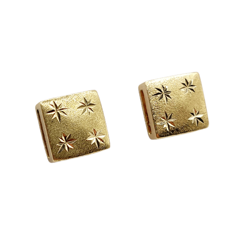 Puces d'oreilles vintage en or 18K à étoiles ciselées 58 Facettes A07633