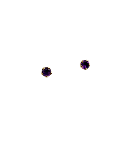 Puces d'oreilles vintage en or 18k et améthystes 58 Facettes A07634