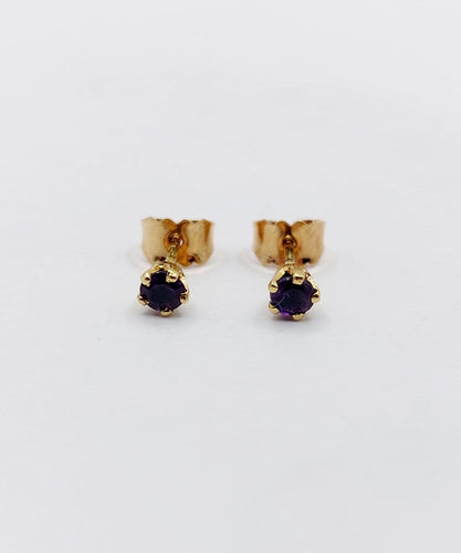 Puces d'oreilles vintage en or 18k et améthystes 58 Facettes A07634