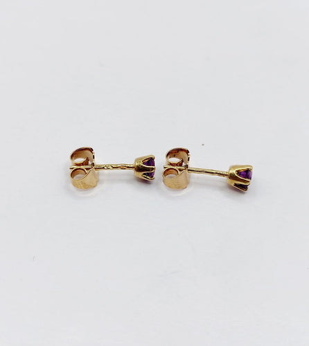 Puces d'oreilles vintage en or 18k et améthystes 58 Facettes A07634