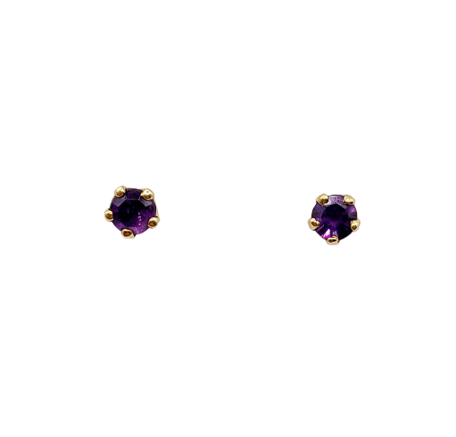 Puces d'oreilles vintage en or 18k et améthystes 58 Facettes A07634
