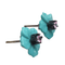 Boucles d'oreilles fleurs en or noir 18k, turquoises et saphirs 58 Facettes TA88PI686