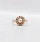 46 Bague marguerite antique en or rose 18K, perle et diamants 58 Facettes A07642