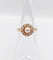 46 Bague marguerite antique en or rose 18K, perle et diamants 58 Facettes A07642