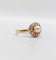 46 Bague marguerite antique en or rose 18K, perle et diamants 58 Facettes A07642