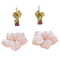Boucles d'oreilles fleurs en or 18k, nacre et rubis 58 Facettes T289PI25