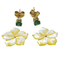 Boucles d'oreilles fleurs en or 18k, nacre et émeraudes 58 Facettes TA29PI688