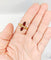 66 Bague marquise antique en or rose 18k, grenat poire et perles 58 Facettes A07643