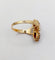 66 Bague marquise antique en or rose 18k, grenat poire et perles 58 Facettes A07643