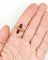 66 Bague marquise antique en or rose 18k, grenat poire et perles 58 Facettes A07643