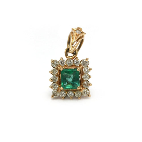 Pendentif en or jaune, diamants et émeraude 58 Facettes 260187R