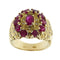 53 Bague bandeau en or jaune avec rubis et diamants 58 Facettes 41527