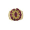 53 Bague bandeau en or jaune avec rubis et diamants 58 Facettes 41527