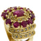 53 Bague bandeau en or jaune avec rubis et diamants 58 Facettes 41527