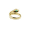 57 Bague serpent en or jaune avec émeraude et diamants 58 Facettes 40135