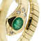 57 Bague serpent en or jaune avec émeraude et diamants 58 Facettes 40135