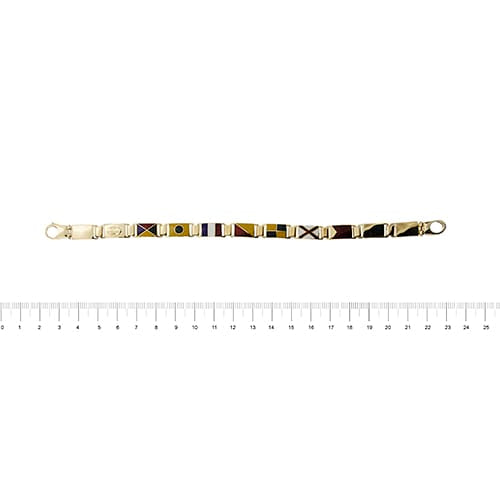 Arcadia - Bracelet drapeaux nautiques émaillés en or jaune 58 Facettes 42447
