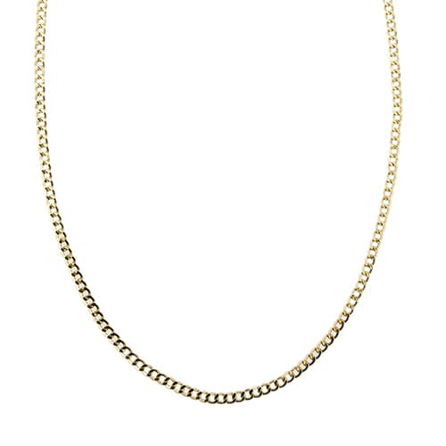 Collier maille gourmette plate en or jaune 58 Facettes 41589