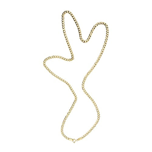 Collier maille gourmette plate en or jaune 58 Facettes 41589