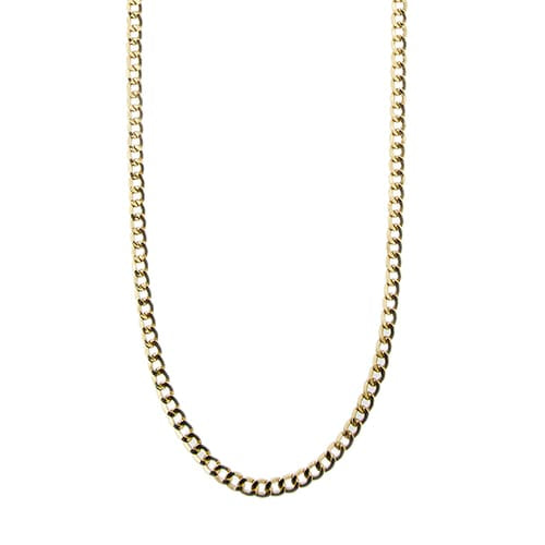 Collier maille gourmette plate en or jaune 58 Facettes 41589