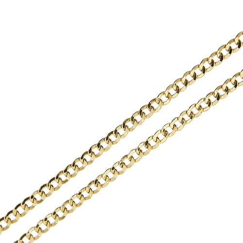 Collier maille gourmette plate en or jaune 58 Facettes 41589
