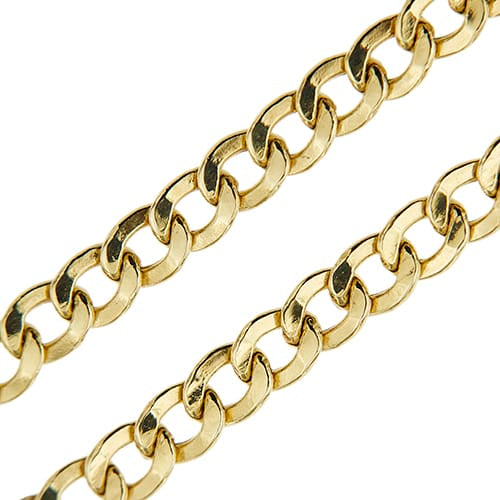 Collier maille gourmette plate en or jaune 58 Facettes 41589