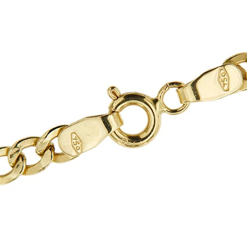 Collier maille gourmette plate en or jaune 58 Facettes 41589