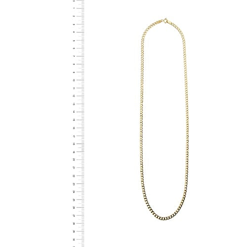Collier maille gourmette plate en or jaune 58 Facettes 41589