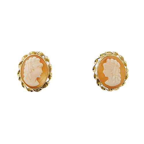 Boucles d'oreilles camées en or jaune 58 Facettes 40196