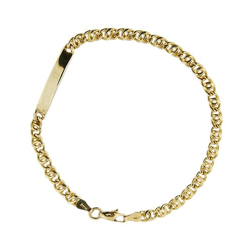 Bracelet maille tigre avec plaquette en or jaune 58 Facettes 41081