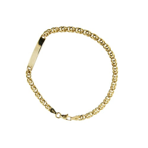 Bracelet maille tigre avec plaquette en or jaune 58 Facettes 41081