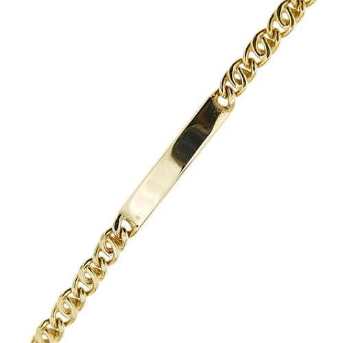 Bracelet maille tigre avec plaquette en or jaune 58 Facettes 41081