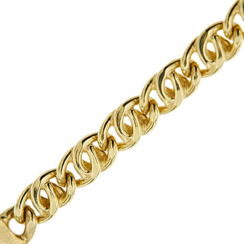 Bracelet maille tigre avec plaquette en or jaune 58 Facettes 41081