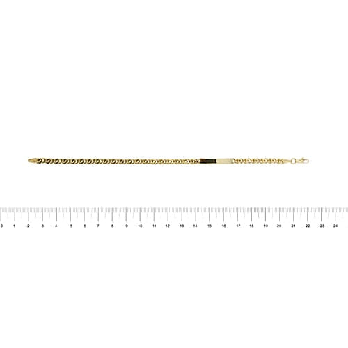 Bracelet maille tigre avec plaquette en or jaune 58 Facettes 41081