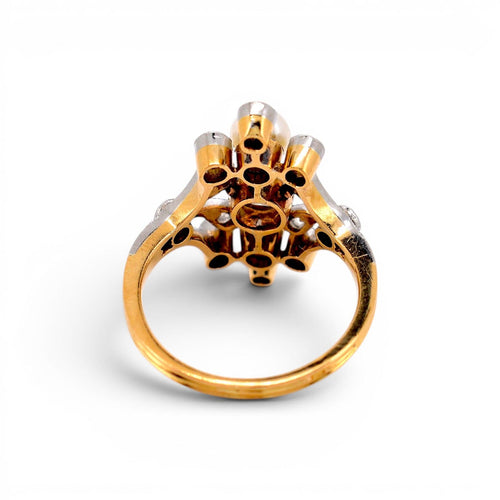 49 Art Nouveau - Bague en or 18k, perles et diamants 58 Facettes RI-1061