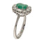 54 Bague vintage en or blanc, émeraude 0,92 ct et diamants 58 Facettes G3995