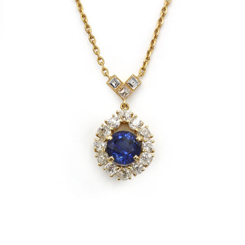 Mauboussin - Collier pendentif en or jaune, diamants et saphir 58 Facettes 260195R